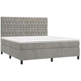  Box spring postelja z vzmetnico svetlo siva 180x200 cm žamet, (20791364) | Shoptok.si