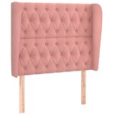 Uzglavlje s ušima ružičasto 103x23x118/128 cm baršunasto | shoptok.hr