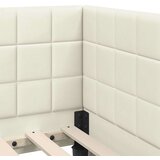  Kutni okvir kreveta s uzglavljem Krema 80 cm x 200 cm Baršun | shoptok.hr