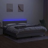 Krevet box spring s madracem LED svjetlosivi 160x200 cm tkanina | shoptok.hr