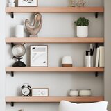 Maison Chic Stenska polica - Viseča Polica svetlo rjava 80x10x6 cm trdna hrastovina, (21784739) | Shoptok.si