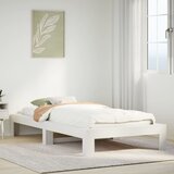 vidaXL Posteljni okvir brez vzmetnice bel 75x190 cm trdna borovina Cene