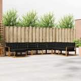  Set vanjskih sofa 8 kom. Prirodna i crna Čvrsto drvo akacije | shoptok.hr