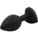 Sunfo silikonski analni dildo s kamenom u obliku srca (crno-safirno) | shoptok.hr