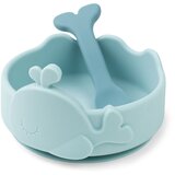 Done By Deer silikonska zdjelica s žlicom stick&stay baby wally blue | shoptok.hr