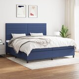  The Living Store Box spring postelja z vzmetnico moder 200x200 cm blago - Box Spring Postelja, (21514620) Cene