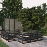  The Living Store Vrtna sedežna garnitura 13-delna črna trdna borovina - Vrtna Sedežna Garnitura, (21475234) | Shoptok.si