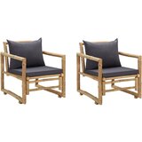 The Living Store Vrtni stoli z blazinami 2 kosa bambus - Vrtni Stol, (21480098) Cene