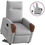 vidaXL Naslanjač s funkcijo vstajanja sivo blago | Shoptok.si