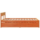 vidaXL Posteljni okvir s predali voščeno rjav 120x200 cm borovina | Shoptok.si