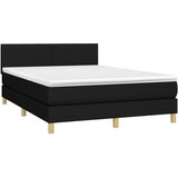  Krevet box spring s madracem LED crni 140x200 cm od tkanine | shoptok.hr