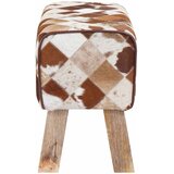  Klupa 60 x 30 x 45 cm Prava koža Smeđi patchwork Slike