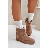 Big Star Ankle snow boots with zip insulated with fur beige Cene