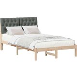 vidaXL Krevetni okvir s tapiciranim uzglavljem Smeđa 120 x 200 cm | shoptok.hr