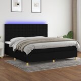  box spring s madracem LED crni 200x200 cm od tkanine | shoptok.hr