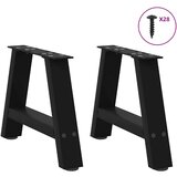 Noge za klub stolić A-oblika 2 kom Crne 50 x (30-31) cm Čelik | shoptok.hr