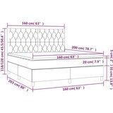 Box spring s madracem LED plavi 160x200 cm od tkanine | shoptok.hr