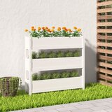 vidaXL visoka greda bela 112x25x104,5 cm trdna borovina | Shoptok.si