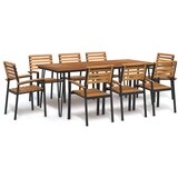  9-dijelni vrtni blagovaonski set od bagremovog drva i metala | shoptok.hr