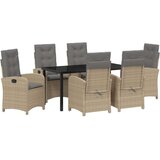 vidaXL Set vrtnih stolova s jastučićima bež poli ratana | shoptok.hr