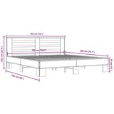  Posteljni okvir sonoma hrast 180x200 cm inž. les in kovina, (21166089) | Shoptok.si