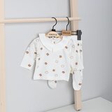 VAUVA komplekt od pamuka za bebu sa ogrlicom: pantalone sa stopicama i majica dugih rukava - Pruge | Eponuda.com