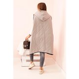 Kesi Włoski Women's quilted Plus Size vest with a hood zippered fango | ePonuda.com