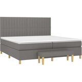  Box spring postelja z vzmetnico temno siva 200x200 cm blago, (20898424) | Shoptok.si