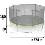 Neo-Sport vrtni trampolin 374 cm (12 ft) s vanjskom mrežom i ljestvama, zeleni | shoptok.hr