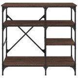  Pekarski stalak smeđe boje hrasta 90x40x84 cm od drva i metala | shoptok.hr