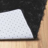  Čupavi tepih s visokim vlaknima crni 120x120 cm poliester | shoptok.hr