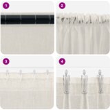  Zavjese sa zavjesama 2 pcs Krem 140 x 245 cm Poliester | shoptok.hr