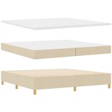 Krevet s opruga kutije s LED trakama Krema 200 x 200 cm tkanina | shoptok.hr
