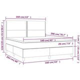  Krevet s oprugama i madracem crni 160x200 cm od tkanine | shoptok.hr