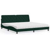  Krevet s madracem tamnozeleni 200x200 cm baršunasti | shoptok.hr