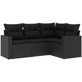  4-dijelni set vrtnih sofa od poliratana s jastucima crni | shoptok.hr