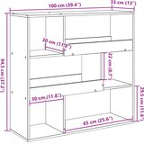 Ormarić za knjige / sobna pregrada boja betona 100x33x94,5 cm | shoptok.hr