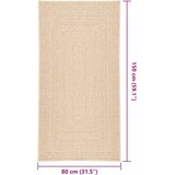  Tepih ZIZUR bež 80 x 150 cm s izgledom jute unutarnji i vanjski | shoptok.hr