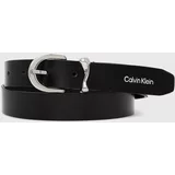 Calvin Klein Usnjen pas ženski, črna barva, K60K611930