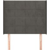 vidaXL Uzglavlje s ušima tamnosivo 103x16x118/128 cm baršunasto | shoptok.hr