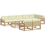  Set vanjskih sofa 9 kom. Bijela i krem Poliester | shoptok.hr