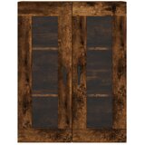  Visoka komoda dimljeni hrast 69,5x34x180 cm konstruiranog drva | shoptok.hr