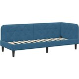 vidaXL Kotna postelja z vzmetnico z vzglavjem Modra 80 x 200 cm Žamet | Shoptok.si