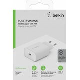 Belkin BoostCharge stenski polnilec z enim USB-C vhodom 25W bele barve Cene