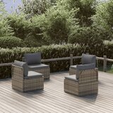 vidaXL Vrtni sredinski kavči 4 kosi sivi 57x57x56 cm poli ratan | Shoptok.si