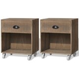 Furnova Nočna Omarica 2 kosa Rjave Barve Masiven Les, (21926560) | Shoptok.si