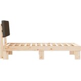  Krevetni okvir s tapiciranim uzglavljem Sivo-smeđa 75 x 190 cm | shoptok.hr