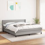 The Living Store Box spring postelja z vzmetnico svetlo siva 180x200 cm blago - Box Spring Postelja, (21516038) Cene