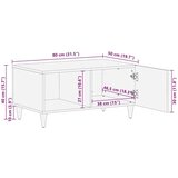 vidaXL Klubska miza Svetlo rjava 80 x 50 x 40 cm trden mangov les | Shoptok.si