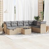  9-dijelni set vrtnih sofa s jastucima bež od poliratana Slike